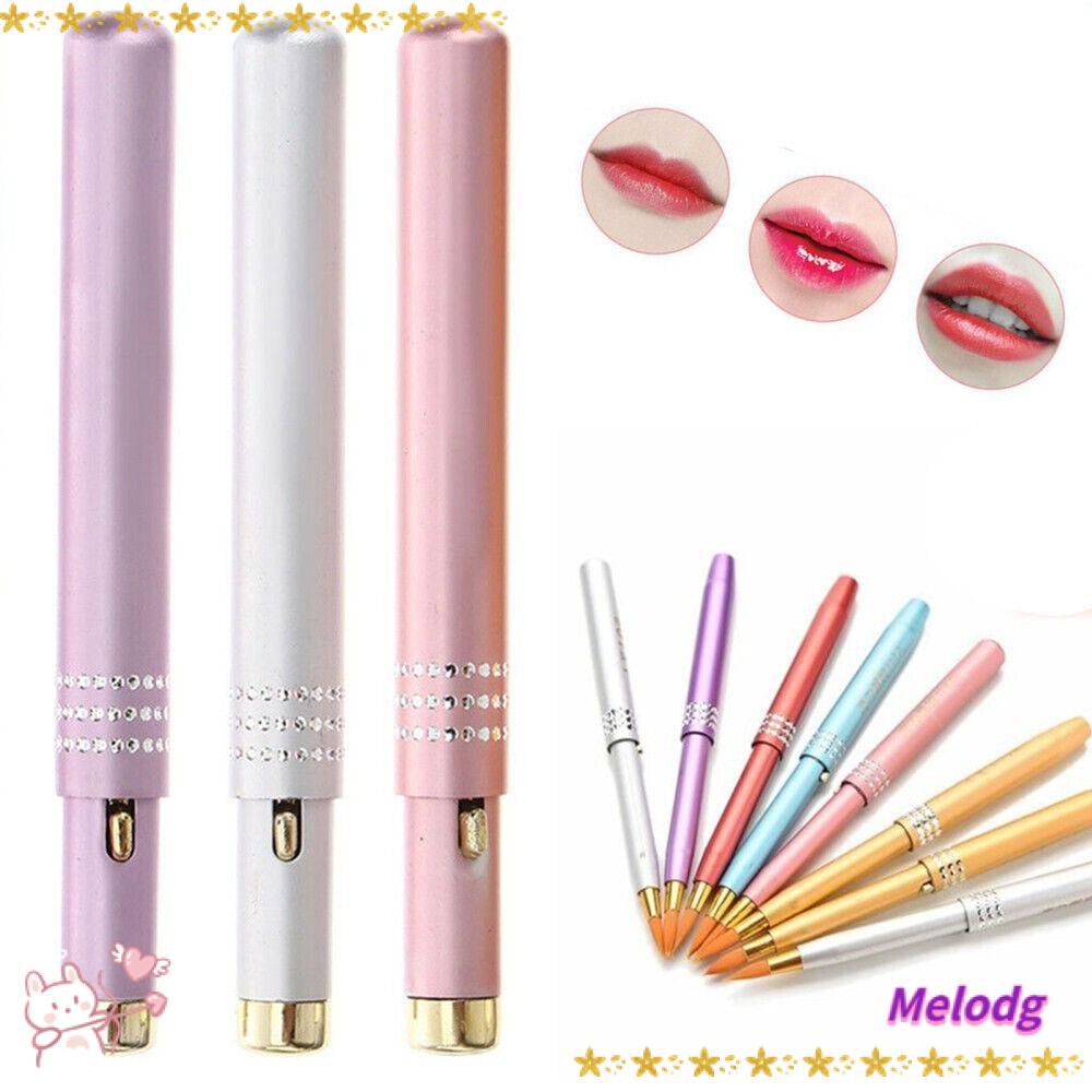 Set 12 Cọ Tô Son Môi Bằng Kim Loại Thiết Kế Thu Gọn Tiện Dụng