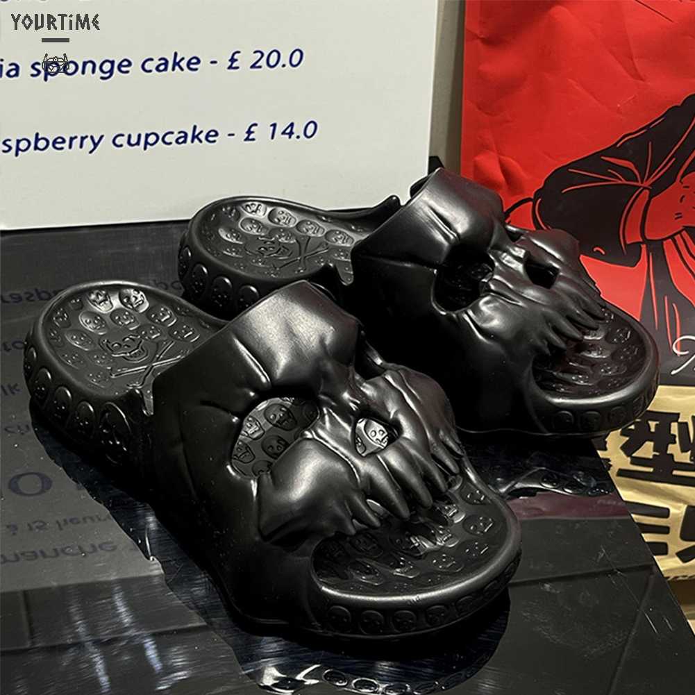 Giày Trượt Đi Biển Chống Trượt In Hình Đầu Lâu Thời Trang Mùa Hè Cho Nam Và Nữ