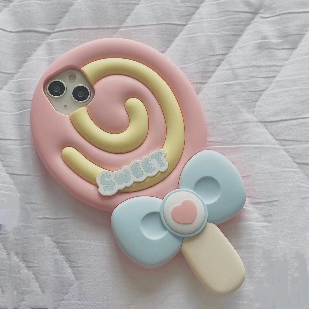 Ốp Điện Thoại Chống Rơi Hình Kẹo Mút Nơ Cho Iphone 14promax 13 11 14pro 13pro 14