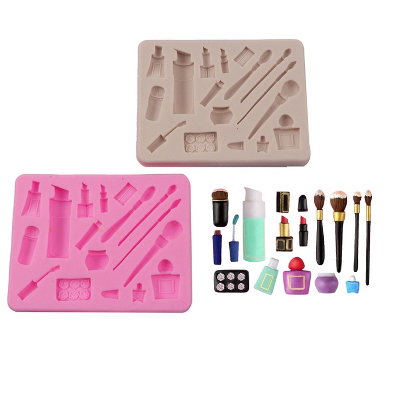 Khuôn Silicone Tạo Hình Làm Bánh Hình Son Môi / Cọ Trang Điểm