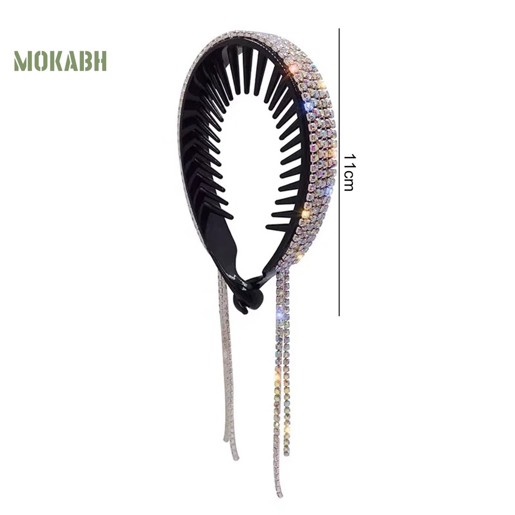 [Mok Abh] Kẹp Tóc Đuôi Ngựa Đính Kim Cương Giả Lấp Lánh Chống Trượt Phong Cách Hàn Quốc