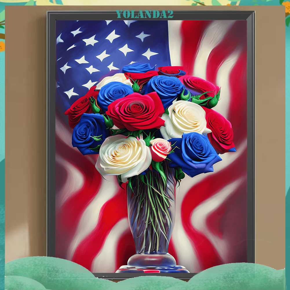 Tranh Đính Đá Kim Cương Toàn Bộ 5D DIY Hình Vẽ Hoa Hồng