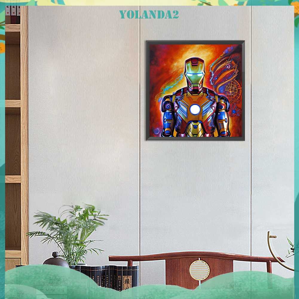 Tranh Đính Đá Kim Cương Toàn Bộ 5D DIY Hình Vẽ Người Sắt