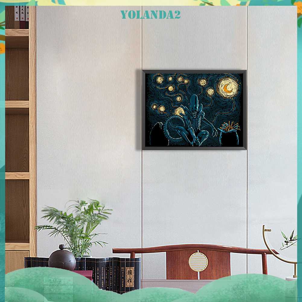 Tranh Đính Đá Kim Cương Toàn Bộ 5D DIY Hình Người Ngoài Hành Tinh