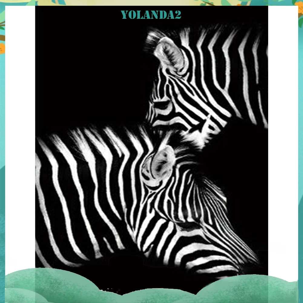 Tranh Đính Đá Kim Cương Toàn Bộ 5D DIY Hình Vẽ Ngựa Vằn