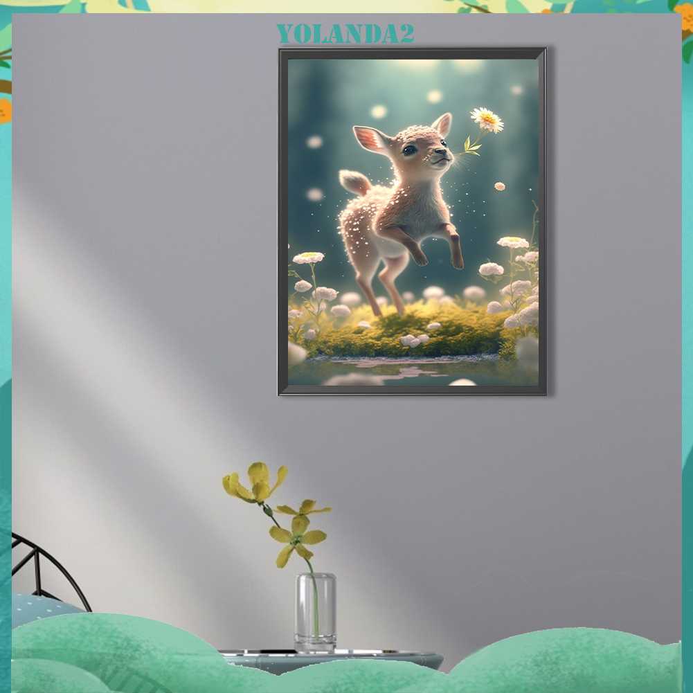 Tranh Đính Đá Kim Cương Toàn Bộ 5D DIY Hình Vẽ Con Hươu