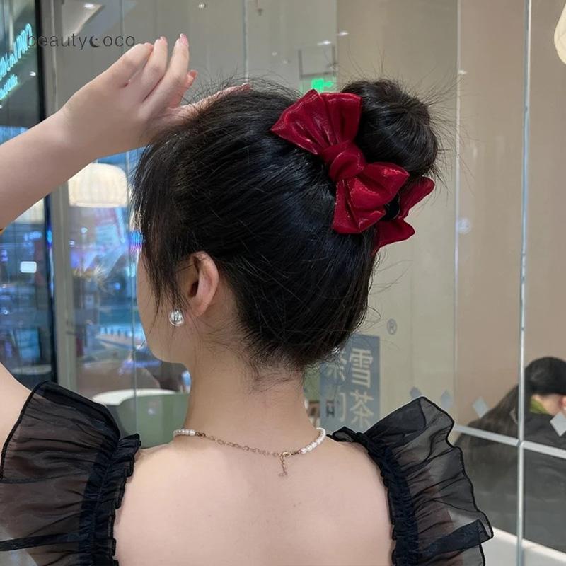 Beautycoco🍊Kẹp Tóc Đính Nơ / Quả Bông Xinh Xắn Thời Trang Cho Nữ