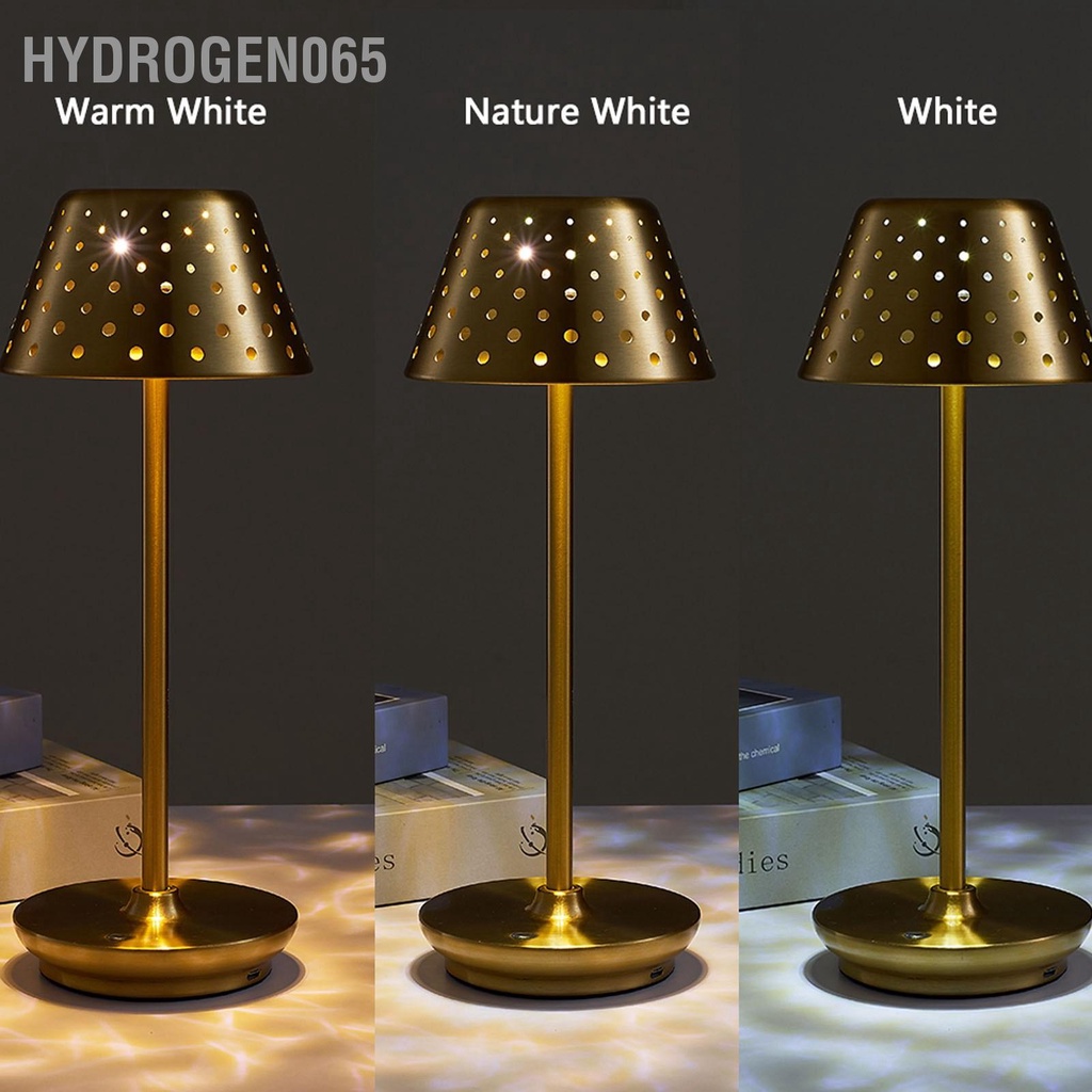 Hydrogen065 Đèn LED Để Bàn Retro Đơn Giản Thiết Kế Không Dây Vô Cấp Làm Mờ Cảm Ứng Cho Phòng Ngủ Thanh Nhà Hàng