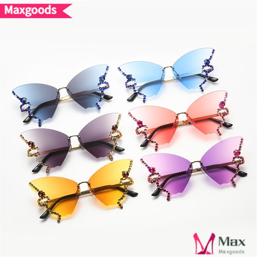 Kính Râm Oversized Y2K Không Gọng Hình Bướm Sang Trọng