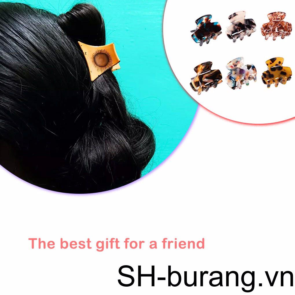 Set 6 Kẹp Tóc Đuôi Ngựa Họa Tiết Da Báo Thời Trang Cho Nữ