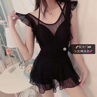 Bộ Đồ Bơi Một Mảnh Màu Trơn Che Bụng Kín Đáo Kiểu Hàn Quốc