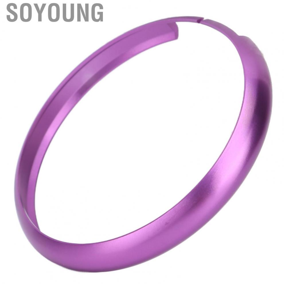 Soyoung Car  Key Fob Decorative  Trim Purple Aluminum Replacement for MINI R55 R56 R57 R58 R59 R60 2008‑on