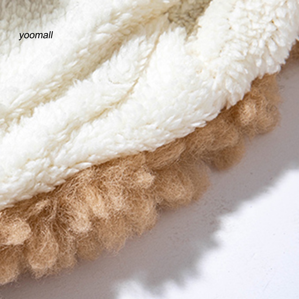 Mũ Beanie Tai Gấu Dày Dặn Màu Trơn Chống Gió Thời Trang Mùa Đông Cho Nam Và Nữ