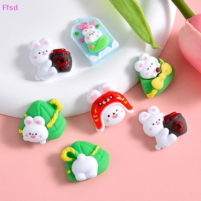 {Ffsd} Hàng Mới Về Set 5 Kẹp Tóc Resin Mini Hình Thỏ Hoạt Hình Đáng Yêu Trang Trí Sổ Tay Diy