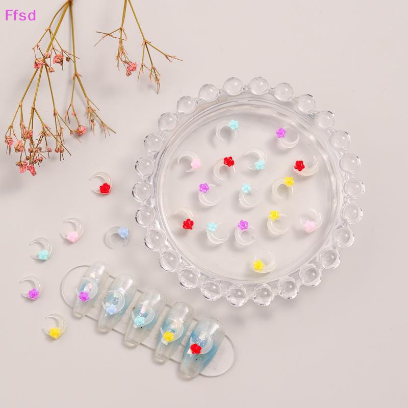 Bộ 50 Phụ Kiện Đá 3D Trang Trí Móng Tay Dạ Quang UV Màu Sắc Nổi Bật