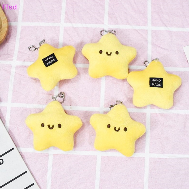 {Ffsd} Móc Khóa Đồ Chơi Nhồi Bông Mềm Mại Hình Ngôi Sao Nhỏ Màu Vàng Dễ Thương Làm Quà Tặng Trang Trí