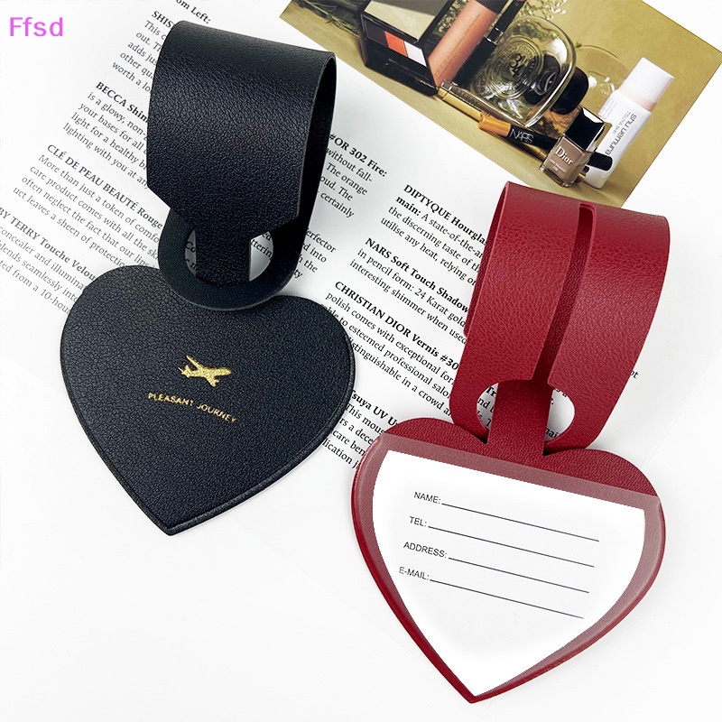 {Ffsd} Nhãn Đánh Dấu Hành Lý Bằng Da PU Chất Lượng Cao Hình Trái Tim