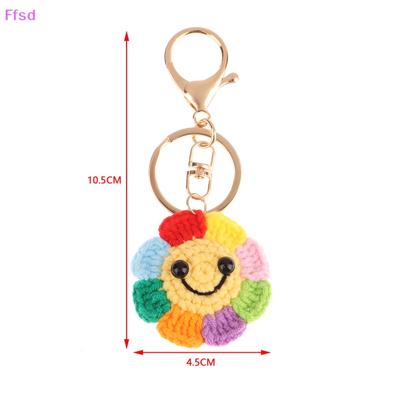 {Ffsd} Móc Điện Thoại Di Động Dạng Móc Khóa Đan Len Thủ Công Mặt Cười Hoa Hướng Dương Nhỏ Sáng Tạo Thích Hợp Làm Quà Tặ