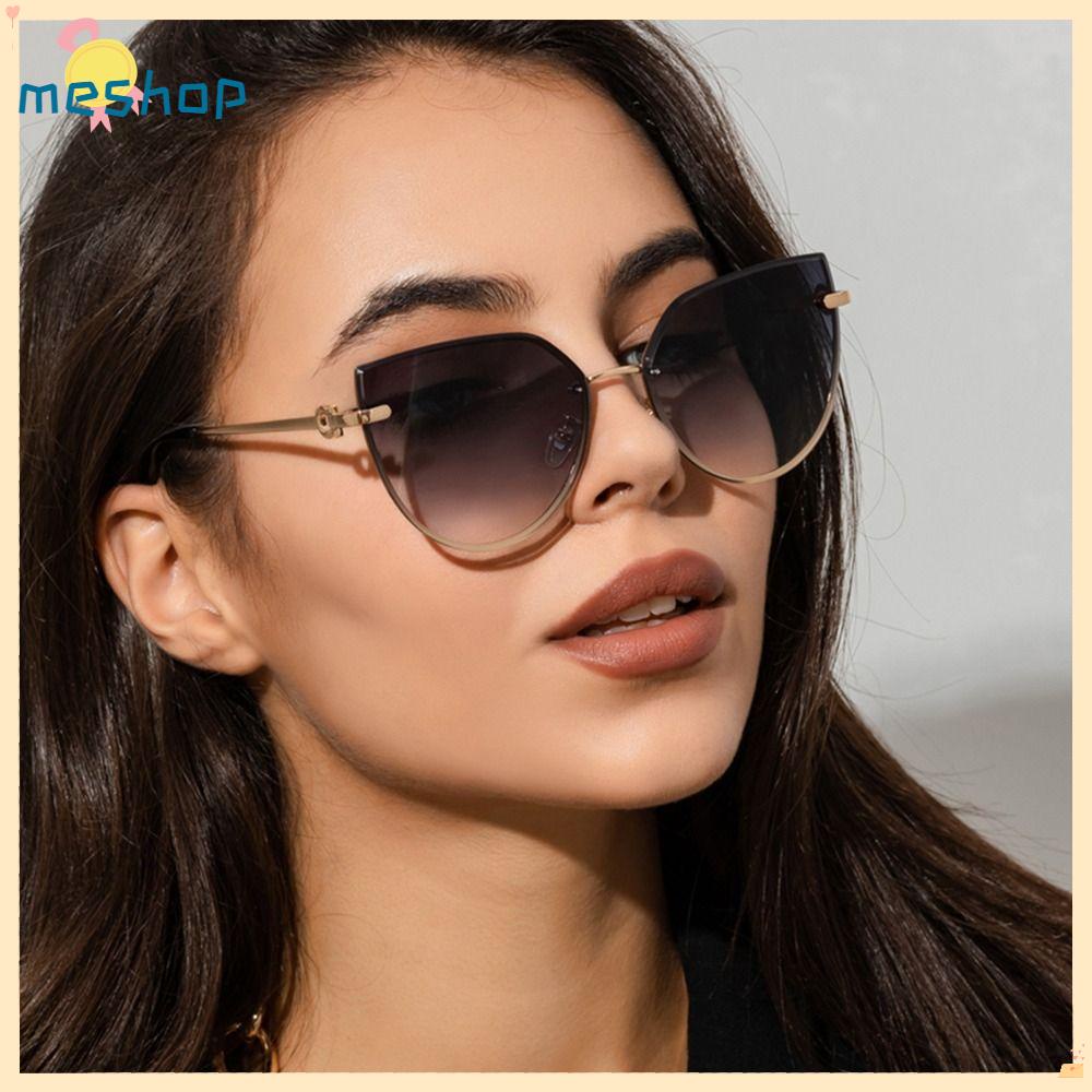 Kính Mát Hình Mắt Mèo Gọng Kim Loại Chống Tia UV400 Thời Trang Unisex