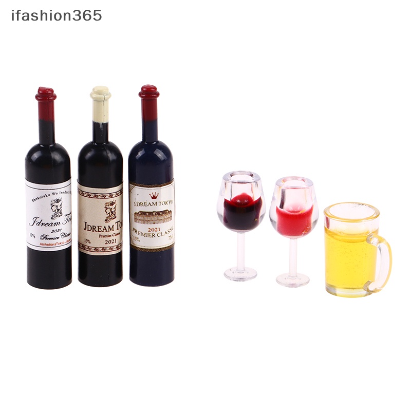 Set 5 Cốc Uống Rượu / Bia Mini Tỉ Lệ 1: 12 Dùng Trang Trí Nhà Búp Bê