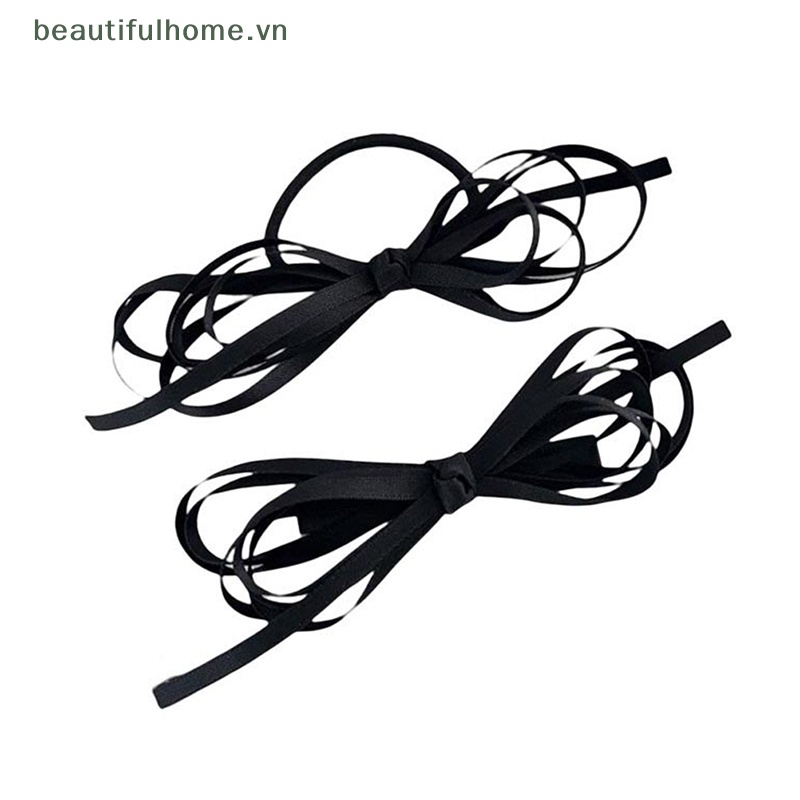 1 Kẹp Tóc Hình Nơ Ruy Băng Màu Đen Xinh Xắn Cho Nữ