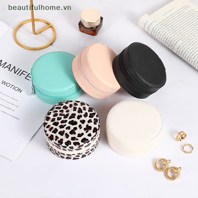 1 Hộp Đựng Trang Sức Hình Tròn Có Khóa Kéo Tiện Dụng
