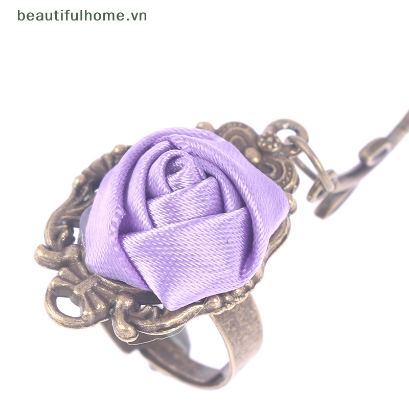 [beautifulhome] Vòng Tay Hạt Pha Lê Đen Phối Ren Cổ Điển Dành Cho Nữ Làm Đẹp