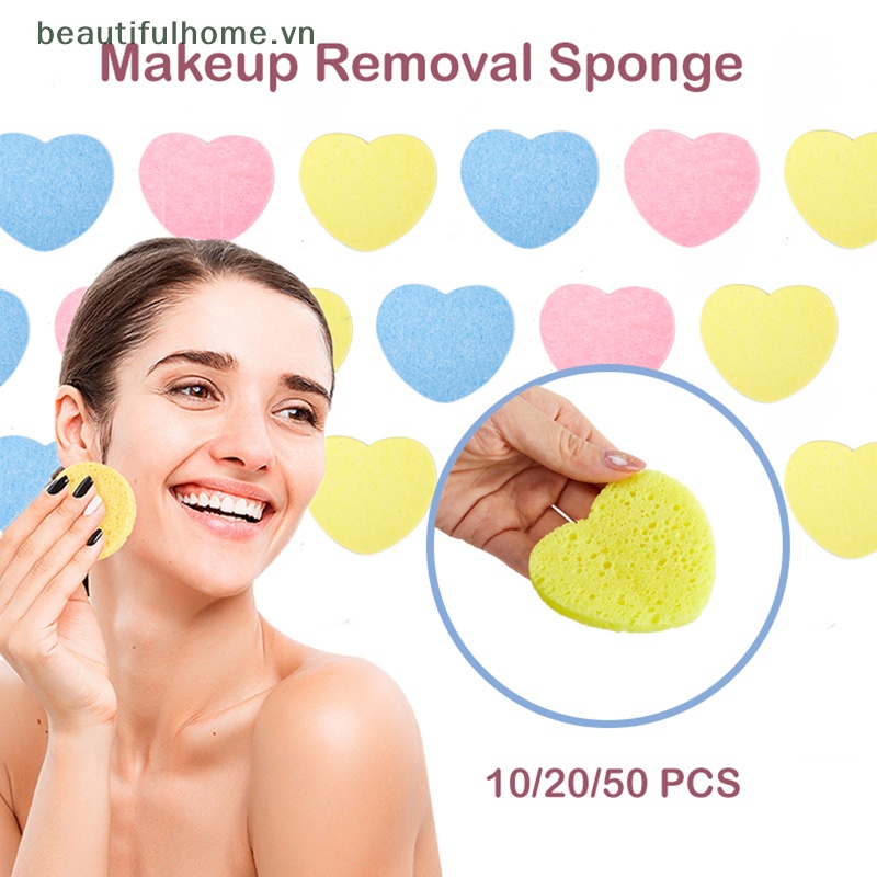 Bông Mút Trang Điểm Cotton Mềm Mại Hình Trái Tim