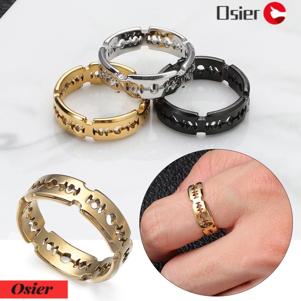 Nhẫn Lưỡi Dao 1 Bằng Thép Không Gỉ Phong Cách Rock Cổ Điển Cho Nam