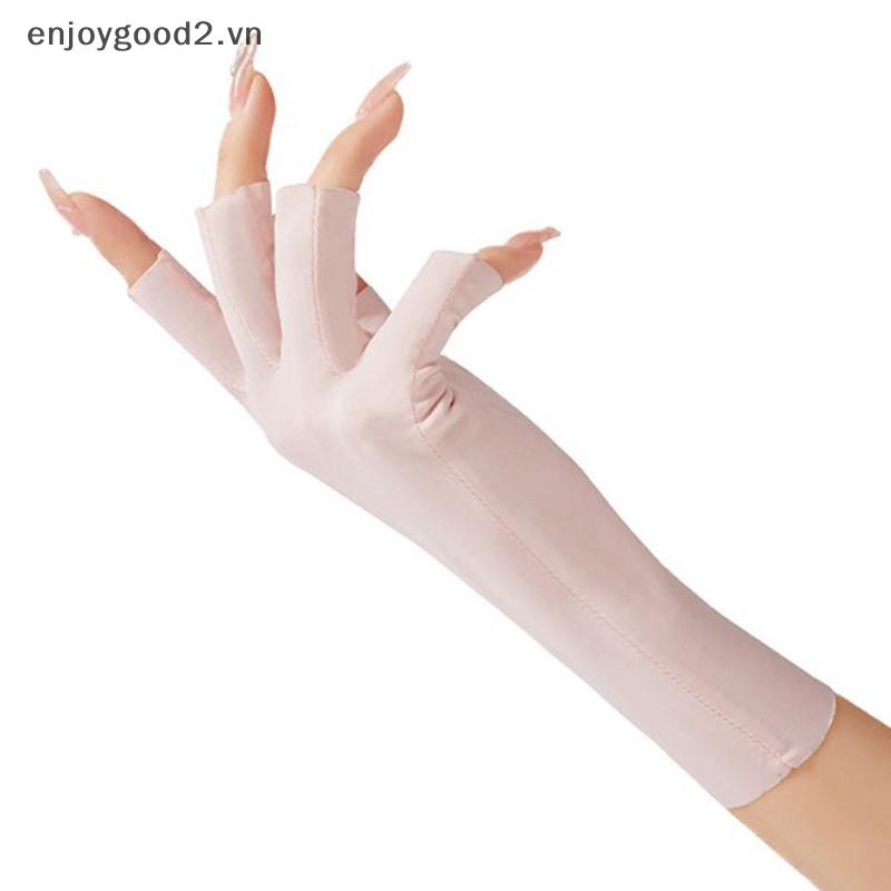 Găng Tay Lái Xe Nửa Ngón Thoáng Khí Cho Nữ