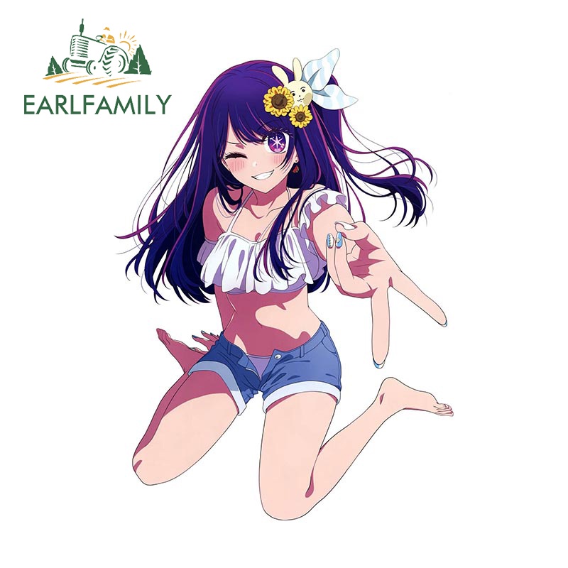 Earlfamily 13cm Hoshio Oshi no ko Peeker Phụ Kiện Xe Hơi Vinyl Đề Can Anime Cá Tính Xe Dán Cho Xe Máy Laptop Windows