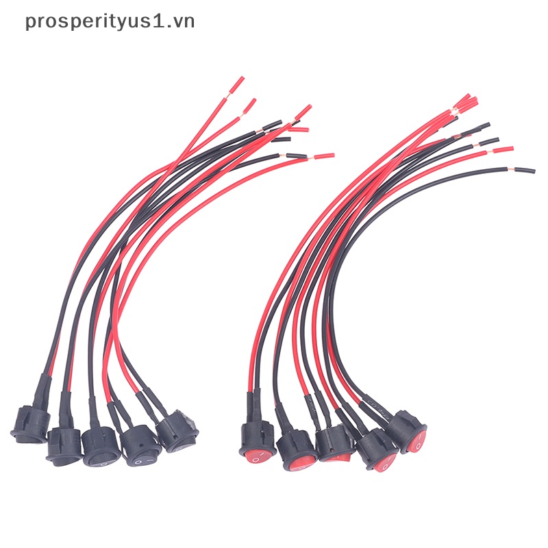 Set 1 Công Tắc Tròn 20mm DC12V-24V Chuyên Dụng Cho Xe Hơi RV 2 Pin