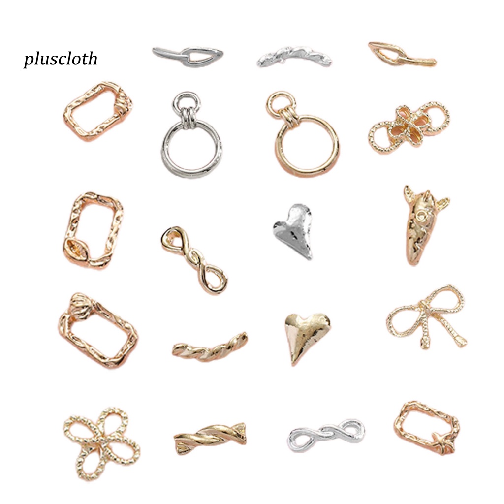 Set 20 Phụ Kiện Trang Trí Móng Tay Hình Nơ Bện 3D Bằng Hợp Kim Phong Cách Nhật Bản