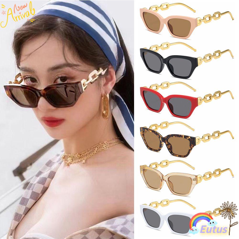 Kính Mát Gọng Vuông Phối Dây Xích Thời Trang Cho Nữ