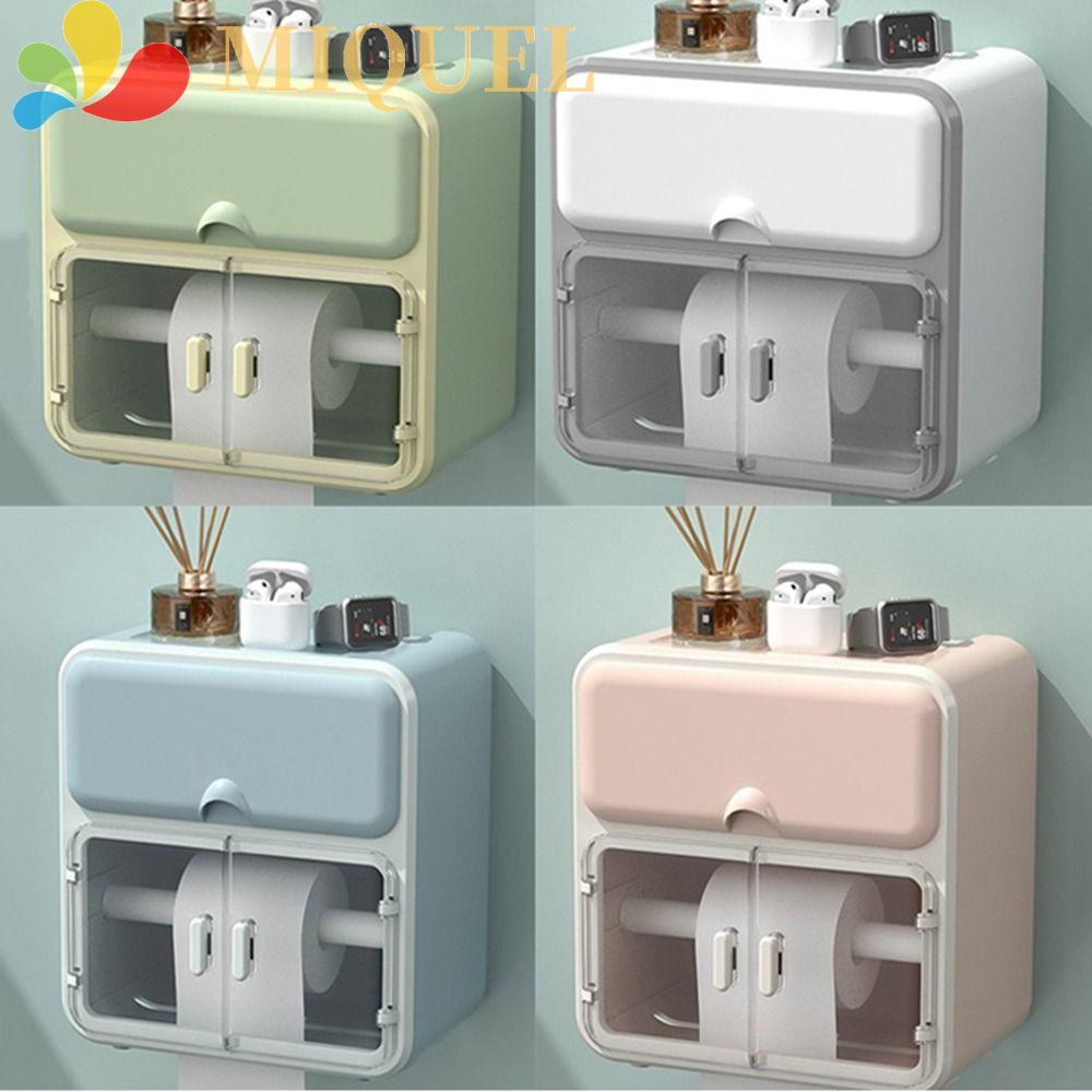 Giá Đỡ Cuộn Giấy Vệ Sinh Gắn Tường Chịu Tải Mạnh Hai Lớp Chống Nước Có Ngăn Kéo Cho Phòng Tắm