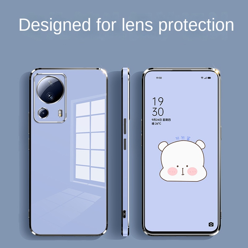 Ốp Điện Thoại Silicone Mạ Cao Su Bóng Bảo Vệ Camera Cho xiaomi 13 Lite Mi 13Lite xiaomi 12T Pro 12 Lite 11 Lite 5G NE 6D