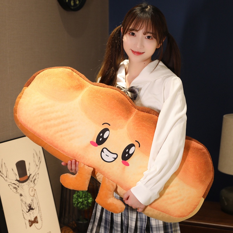 Gối Ôm Nhồi Bông Hình Bánh Mì Hoạt Hình Đáng Yêu