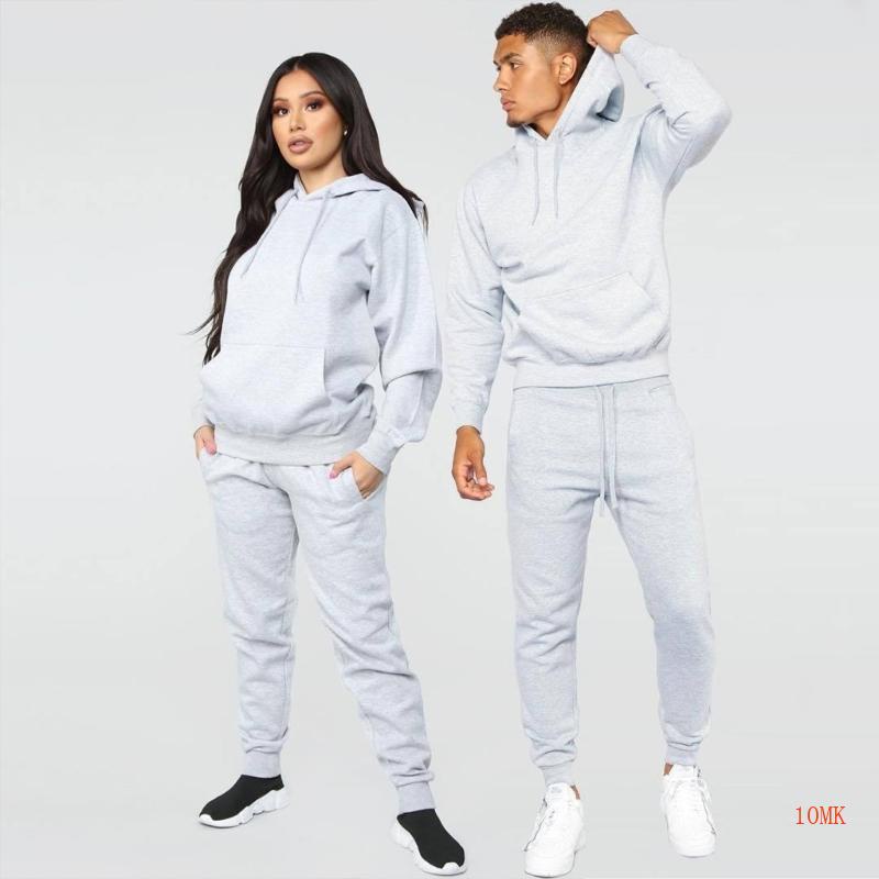 Set Đồ Thể Thao 2 Món Áo Hoodie Tay Dài Phối Quần Dài Thời Trang Năng Động Cho Nam