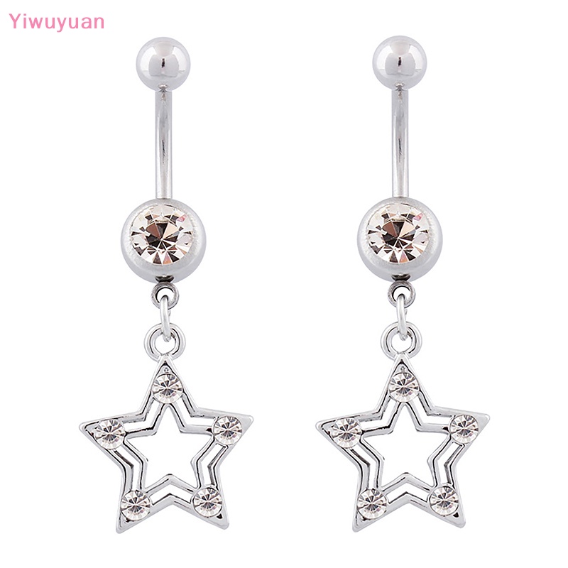 Khuyên Rốn Bằng Thép Không Gỉ Đính Đá Hình Ngôi Sao Thời Trang Mới