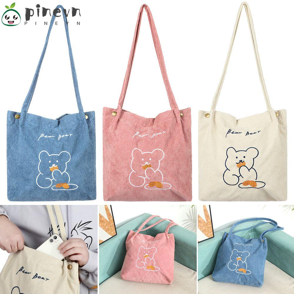 Túi Xách Cỡ Lớn Thêu Hình Gấu Đáng Yêu