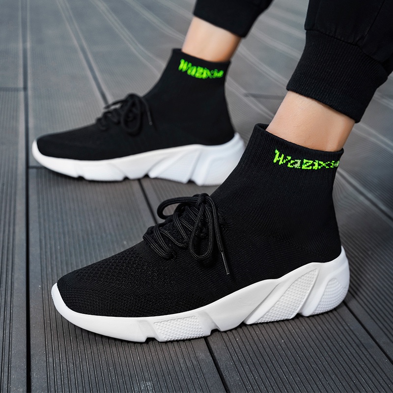 Giày Thể Thao Cổ Cao Đế Mềm Siêu Nhẹ Phối Lưới Thoáng Khí Size Lớn 35-47 Thời Trang Cho Nam Và Nữ