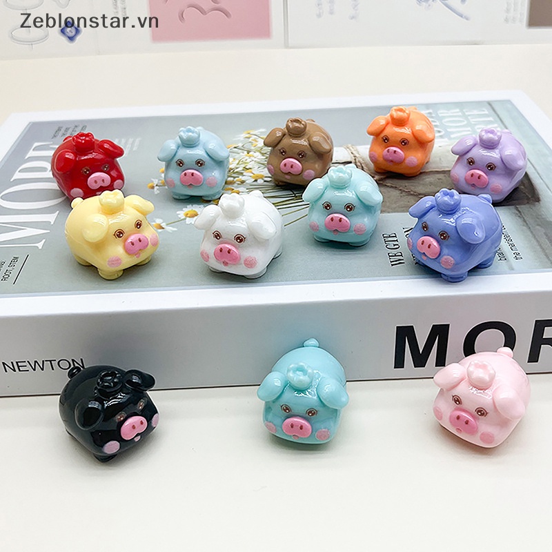 [Ngôi Sao] Móc Khóa Resin Hình Chú Heo Hoạt Hình Đội Vương Miện Thủ Công DIY ~ ~