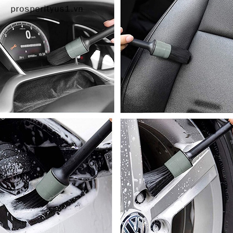 1 [prosperityus1] Bộ 5 Bàn Chải Lông Mềm Cán Dài Làm Sạch Xe Hơi [VN]