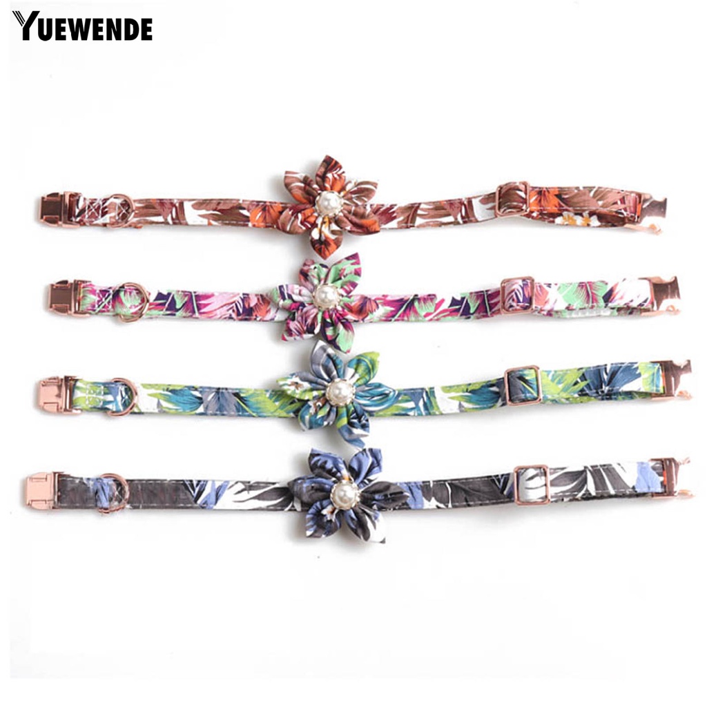 Vòng Cổ Họa Tiết Hoa Có Khóa Kim Loại Cho Thú Cưng