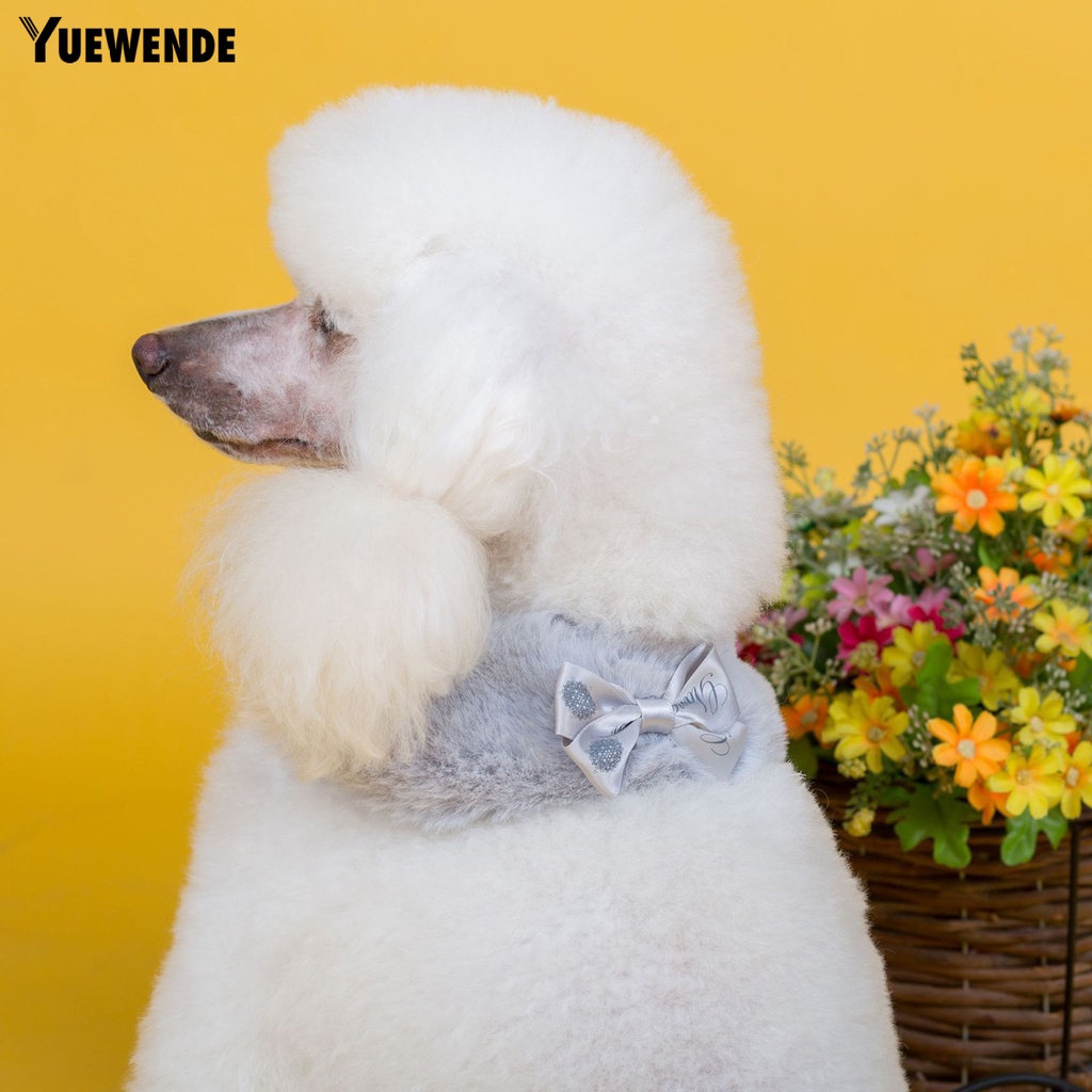 Khăn Choàng Cổ Vải Cotton Đính Nơ Ấm Áp Thời Trang Mùa Đông Dễ Thương Cho Cún Cưng