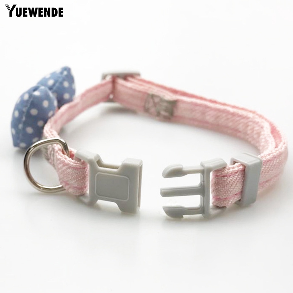 Vòng Cổ Thoáng Khí Không Phai Họa Tiết Kẻ Sọc Đính Nơ Cho Thú Cưng YQ.E