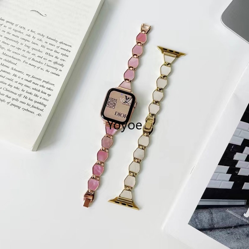 Dây Đeo Đồng Hồ Bằng Hợp Kim + Vỏ Sò Thời Trang 49mm 8 7 45mm 41mm 41mm 38mm Cho iwatch 6 5 4 3 SE 44mm 42mm 40mm