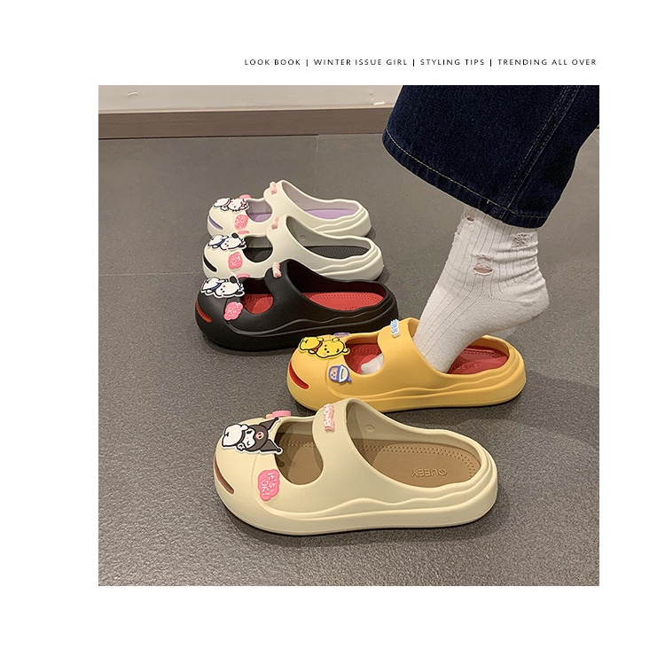 Dép Bít Mũi Đế Mềm Dễ Thương Thời Trang Đi Biển Mùa Hè Cho Nữ