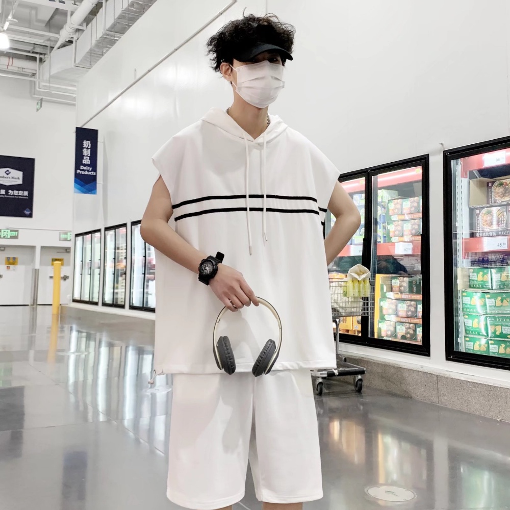 Áo Thun Ba Lỗ Kèm Quần Ngắn Thể Thao Thời Trang Mùa Hè Cho Nam