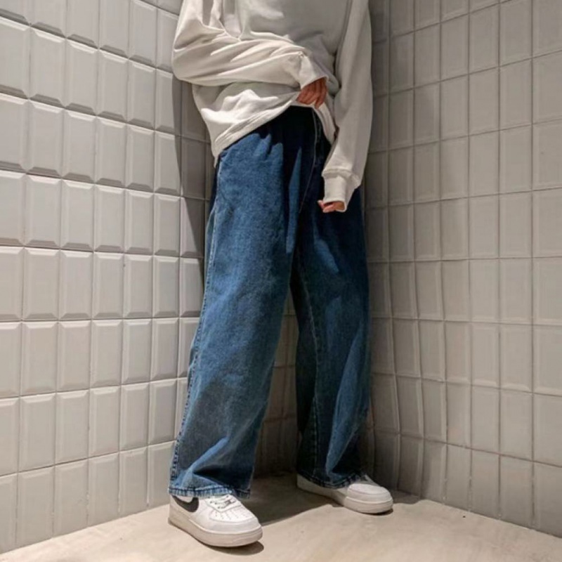 Quần Jean Ống Rộng Phong Cách Đường Phố Cá Tính Cho Nam